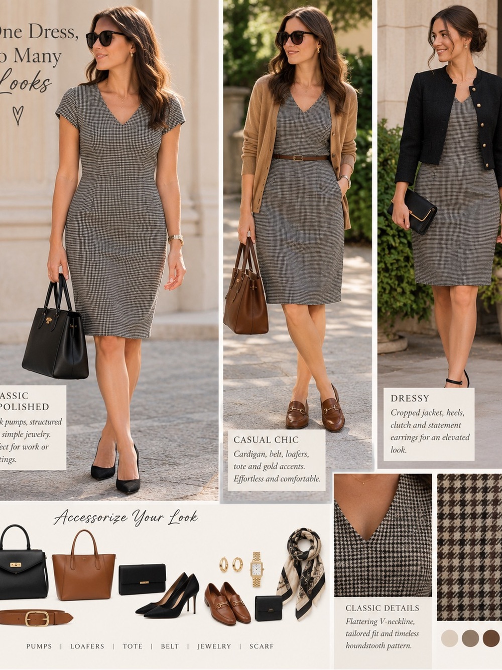 Banana Republic Classic Houndstooth Pencil Skirt Dress